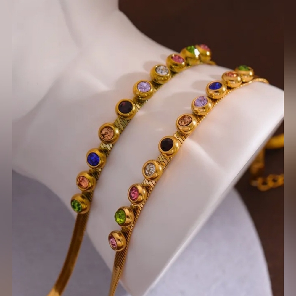 Gold Plated Zircon Bracelet
